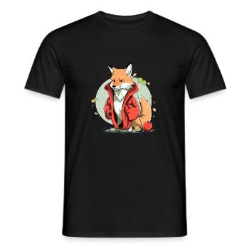 Zoulo le renard - T-shirt homme - noir - Devant - AI Model Male 178 light (178cm)