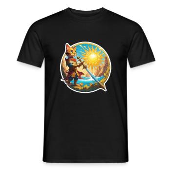 Swordscat de la plage de l’été - T-shirt homme - noir - Devant - AI Model Male 178 light (178cm)