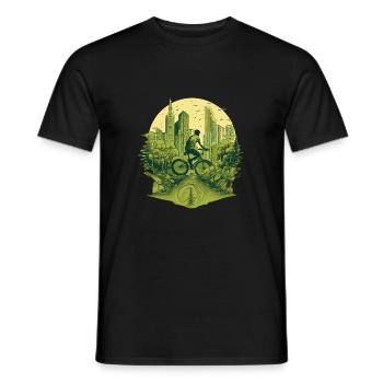 Urban Cyclist: Umweltfreundliche Städte in die Pedale treten - Männer T-Shirt - Schwarz - Vorne - AI Model Male 178 light (178cm)