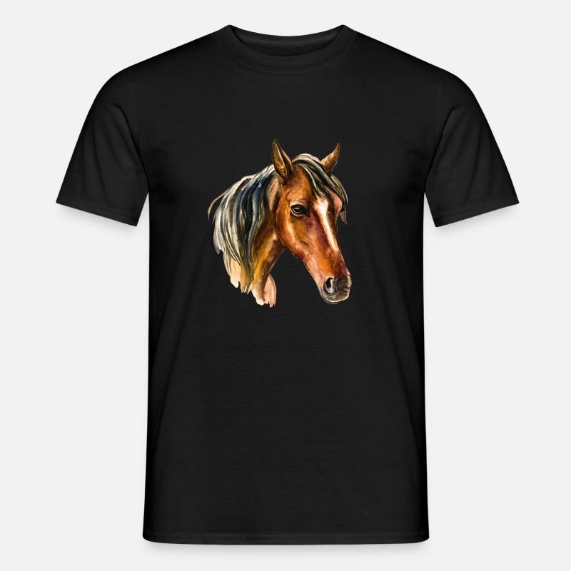 Pferd1 - Männer T-Shirt - Schwarz