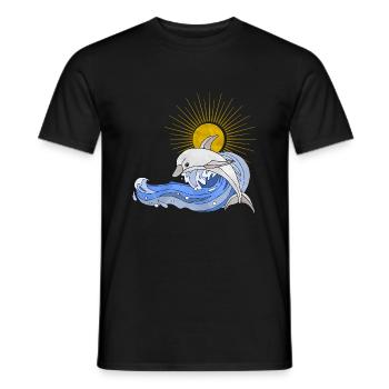 Dolphin - Men's T-Shirt - black - Front - AI Model Male 178 light (178cm)