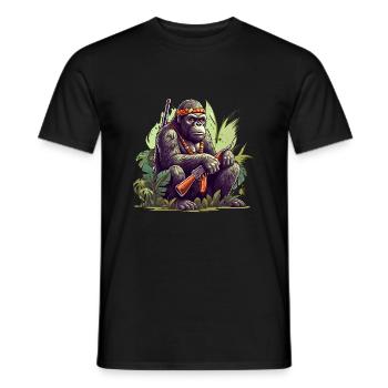 Les forêts tropicales humides sont protégées par des singes - T-shirt homme - noir - Devant - AI Model Male 178 light (178cm)