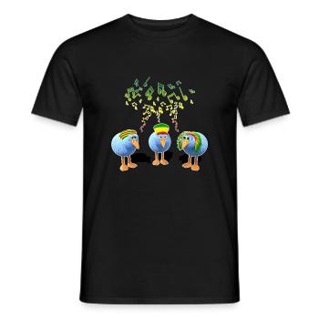 Three little Reggae Birds - Men's T-Shirt - black - Front - AI Model Male 178 light (178cm)
