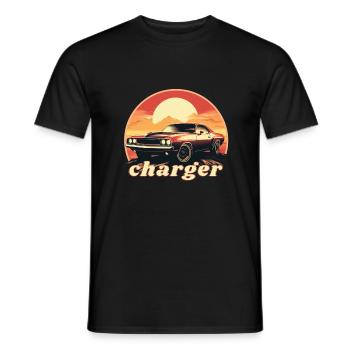good old charger - Männer T-Shirt - Schwarz - Vorne - AI Model Male 178 light (178cm)