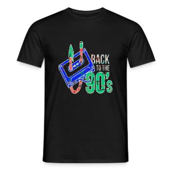 90er Jahre Niedlich 80er Jahre Retro Vintage Lustig Cool Nostalgie - Männer T-Shirt - Schwarz - Vorne - AI Model Male 178 light (178cm)