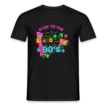 90er Jahre Niedlich 80er Jahre Retro Vintage Lustig Cool Nostalgie - Männer T-Shirt - Schwarz - Vorne - AI Model Male 178 light (178cm)