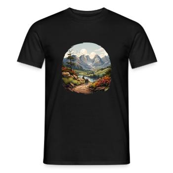 Vintage Hiking Logo - Männer T-Shirt - Schwarz - Vorne - AI Model Male 178 light (178cm)