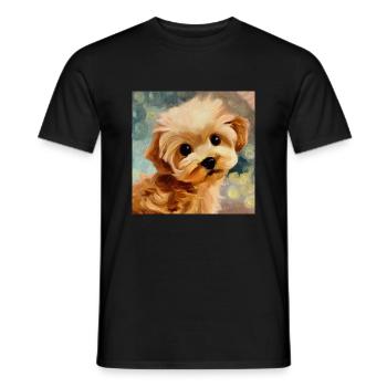 Le chiot le plus mignon du monde - T-shirt homme - noir - Devant - AI Model Male 178 light (178cm)