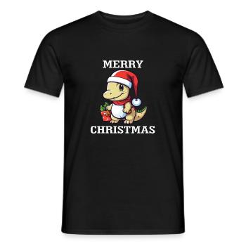 Joyeux Noël Dino! Dino mignon grand et petit - T-shirt homme - noir - Devant - AI Model Male 178 light (178cm)