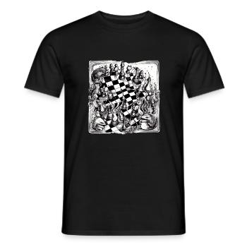 Chess abstraction n°2 - Men's T-Shirt - black - Front - AI Model Male 178 light (178cm)