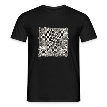 Abstraktion Echiquéenne n°1 - Männer T-Shirt - Schwarz - Vorne - AI Model Male 178 light (178cm)