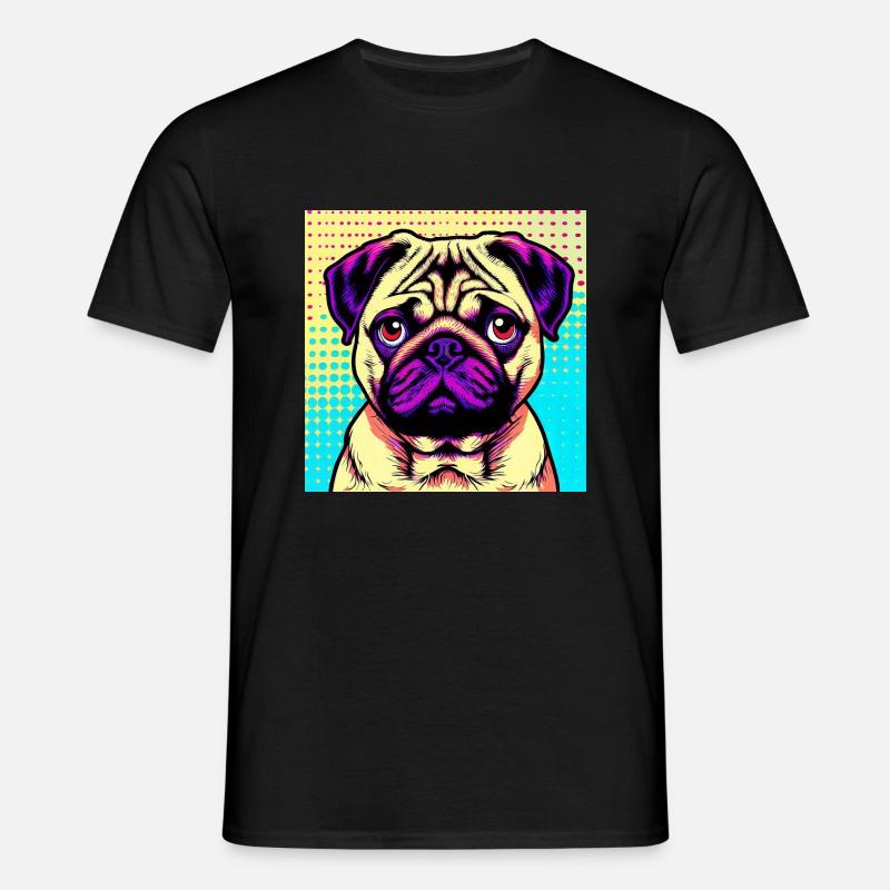 Mops Pop Art - Männer T-Shirt - Schwarz