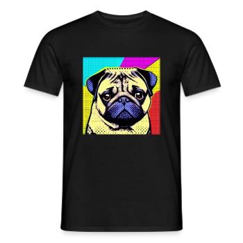 Carlin Pop Art - T-shirt homme - noir - Devant - AI Model Male 178 light (178cm)