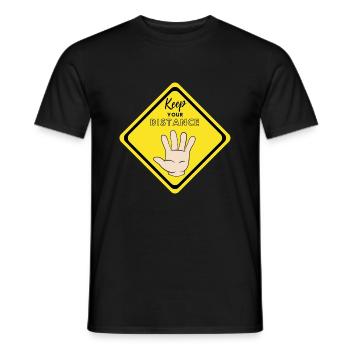 Halten Sie Ihren Abstand - Männer T-Shirt - Schwarz - Vorne - AI Model Male 178 light (178cm)