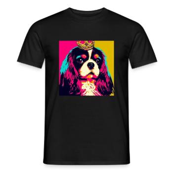 Cavalier King Charles Spaniel Pop Art - T-shirt homme - noir - Devant - AI Model Male 178 light (178cm)