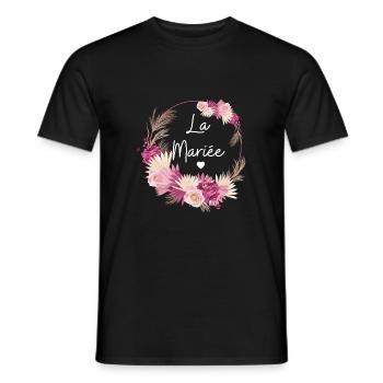 la mariée floral - T-shirt homme - noir - Devant - AI Model Male 178 light (178cm)