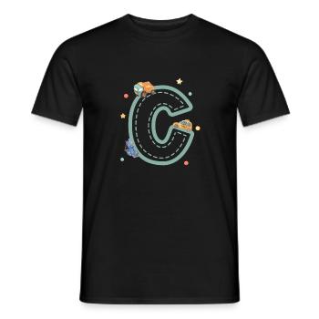 Fahrzeug Buchstabe c - personalisiertes Kindergeschenk - Männer T-Shirt - Schwarz - Vorne - AI Model Male 178 light (178cm)