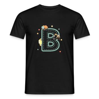 Buchstabe b Fahrzeug - personalisiertes Kindergeschenk - Männer T-Shirt - Schwarz - Vorne - AI Model Male 178 light (178cm)