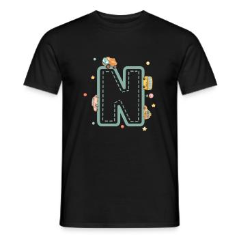 Buchstabe n Fahrzeug - personalisiertes Kindergeschenk - Männer T-Shirt - Schwarz - Vorne - AI Model Male 178 light (178cm)