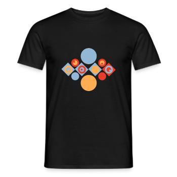 geometrique 1 cercles et carrés couleur updated - T-shirt homme - noir - Devant - AI Model Male 178 light (178cm)