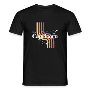 Capricorn retro horoscope - Men's T-Shirt - black - Front - AI Model Male 178 light (178cm)