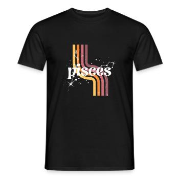 Fische Retro-Horoskop - Männer T-Shirt - Schwarz - Vorne - AI Model Male 178 light (178cm)