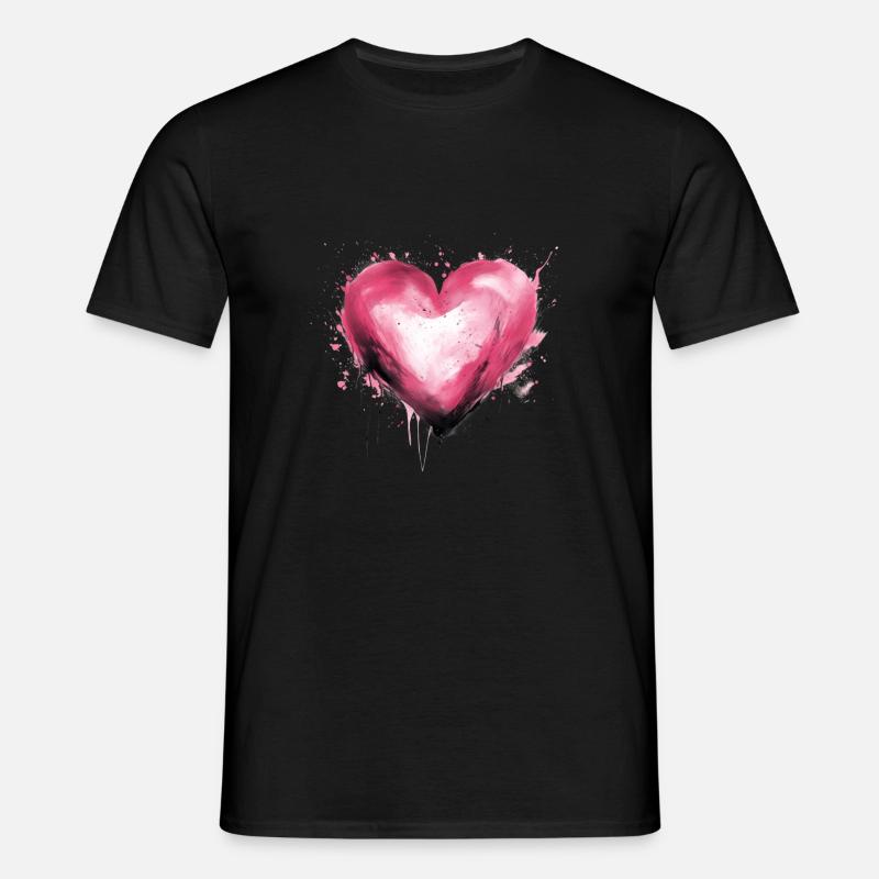 Cuore Rosa - Maglietta da uomo - nero