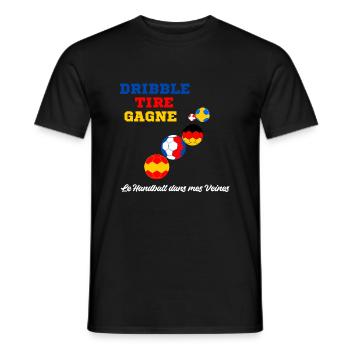 Handball Passion : Dribble, Tire, Gagne ! - T-shirt homme - noir - Devant - AI Model Male 178 light (178cm)