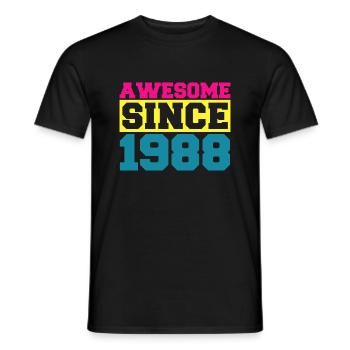 Awesome since 1988. Funny gift men women birthday - T-shirt homme - noir - Devant - AI Model Male 178 light (178cm)
