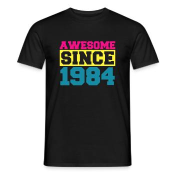 Awesome since 1984. Funny gift men women birthday - T-shirt homme - noir - Devant - AI Model Male 178 light (178cm)
