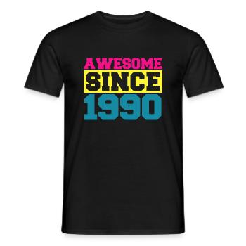 Awesome since 1990. Funny gift men women birthday - T-shirt homme - noir - Devant - AI Model Male 178 light (178cm)