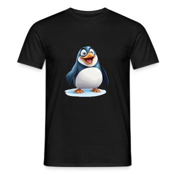 der fröhliche Pinguin - Männer T-Shirt - Schwarz - Vorne - AI Model Male 178 light (178cm)