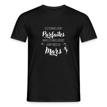 Femmes parfaites nées en mars - T-shirt homme - noir - Devant - AI Model Male 178 light (178cm)