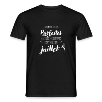 Femmes parfaites nées en juillet - T-shirt homme - noir - Devant - AI Model Male 178 light (178cm)