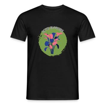 Flowers Flowers Love Close to Nature - Men's T-Shirt - black - Front - AI Model Male 178 light (178cm)