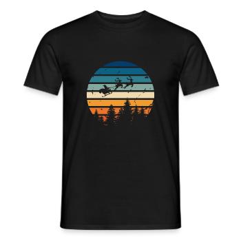 Père Noël rétro - T-shirt homme - noir - Devant - AI Model Male 178 light (178cm)