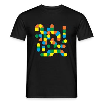 Geo Joy - Men's T-Shirt - black - Front - AI Model Male 178 light (178cm)