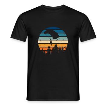 Retro-Fallschirm - Männer T-Shirt - Schwarz - Vorne - AI Model Male 178 light (178cm)