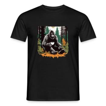 Big Food Boire du café - T-shirt homme - noir - Devant - AI Model Male 178 light (178cm)