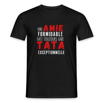Une amie formidable et une tata exceptionnelle - T-shirt homme - noir - Devant - AI Model Male 178 light (178cm)
