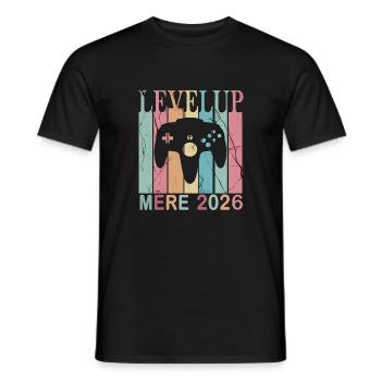 Homme Papa 2026 Futurs Parents Level Up Joueur - T-shirt homme - noir - Devant - AI Model Male 178 light (178cm)