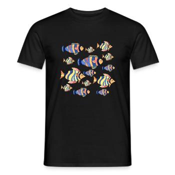 Poissons - T-shirt homme - noir - Devant - AI Model Male 178 light (178cm)