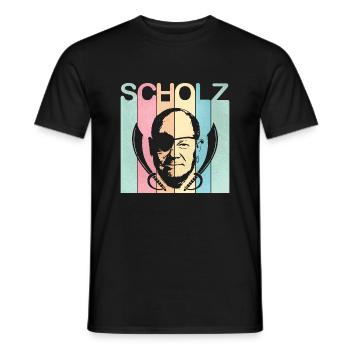 Retro Scholz witzelt Fluch der Karibik - Männer T-Shirt - Schwarz - Vorne - AI Model Male 178 light (178cm)