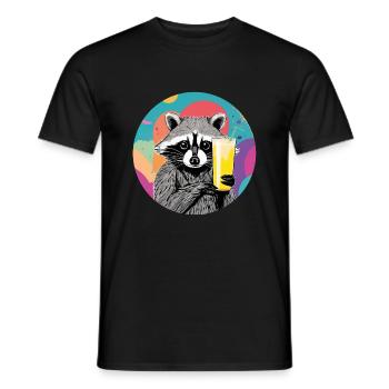 Mignon raton laveur au lait de banane - T-shirt homme - noir - Devant - AI Model Male 178 light (178cm)