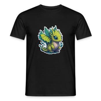 cute dragon - Men's T-Shirt - black - Front - AI Model Male 178 light (178cm)