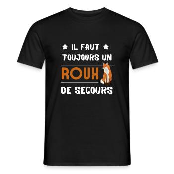 Il faut toujours un Roux de secours - T-shirt homme - noir - Devant - AI Model Male 178 light (178cm)