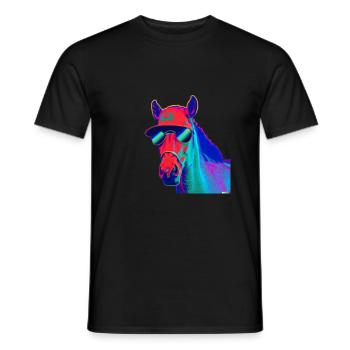 Cooles Pferd - Männer T-Shirt - Schwarz - Vorne - AI Model Male 178 light (178cm)