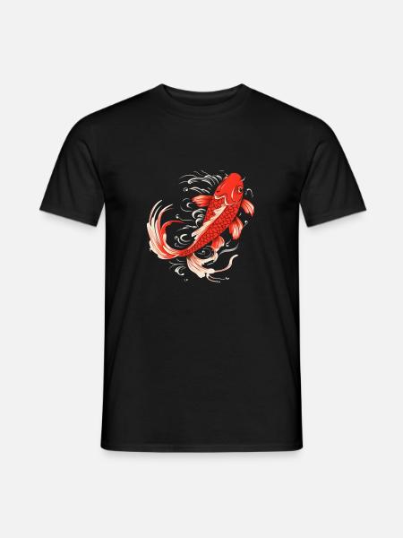 Single Koifisch freut sich auf dich - Männer T-Shirt - Schwarz