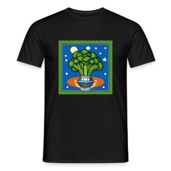 Le brocoli dans l’énergie basée sur les plantes spatiales - T-shirt homme - noir - Devant - AI Model Male 178 light (178cm)