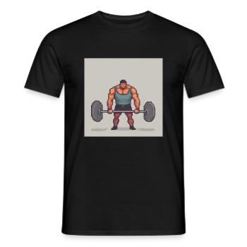 Pixel Strong Men - Männer T-Shirt - Schwarz - Vorne - AI Model Male 178 light (178cm)